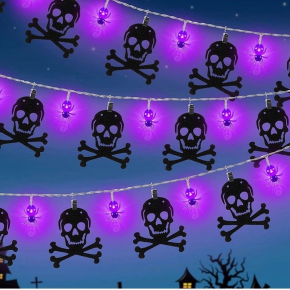 Halloween Spider and Skull Decoration String LED Lights - Picture 4 of 10